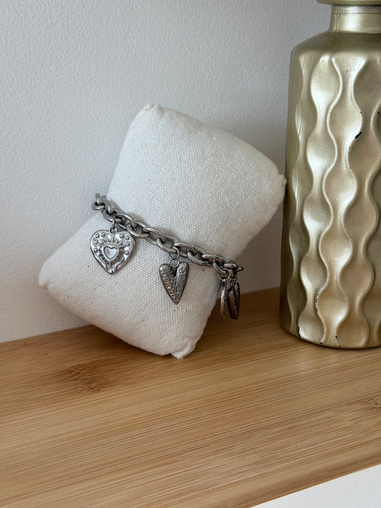 Bracelet cœur à gros maillons – fait main