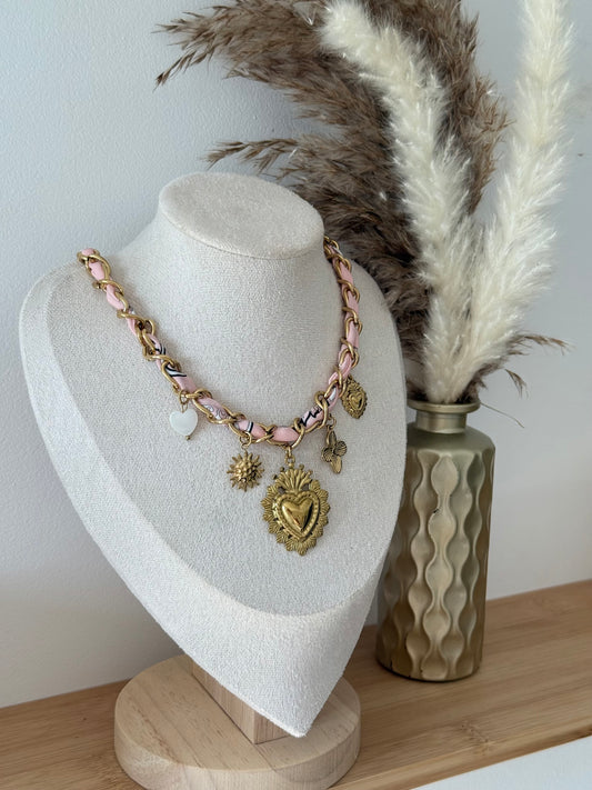 Collier Aura rose